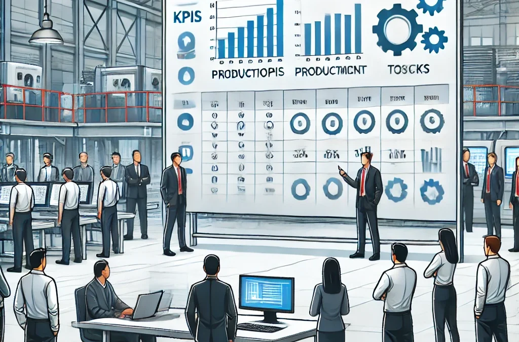 KPI dashboardi za proizvodnjo — Shop Floor Management sestanek z vizualno tablo | Lean Rešitve